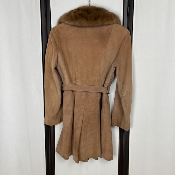 Vintage Suede Coat Fur Collar New England Sportswear Co. Size Unknown - Picture 9 of 14